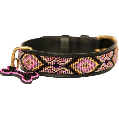 Kampuni håndlavet hundehalsbånd Ombima M: 53x3,0 cm (Halsomkreds: 38-46 cm) Pink