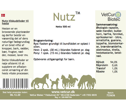Nutz til hest 500 ml.