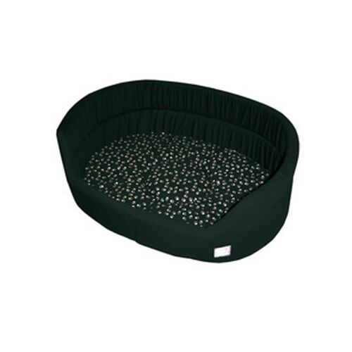 Danish Design stofhundeseng sort med sølv poter