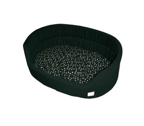 Danish Design stofhundeseng sort med sølv poter