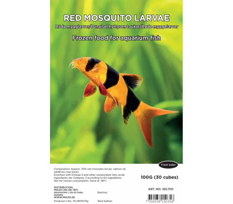 Røde myggelarver blister 100g