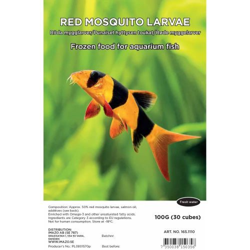 Røde myggelarver blister 100g