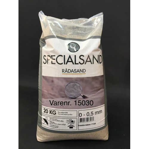 Rådasand 0-0,5 mm, 20 kg.