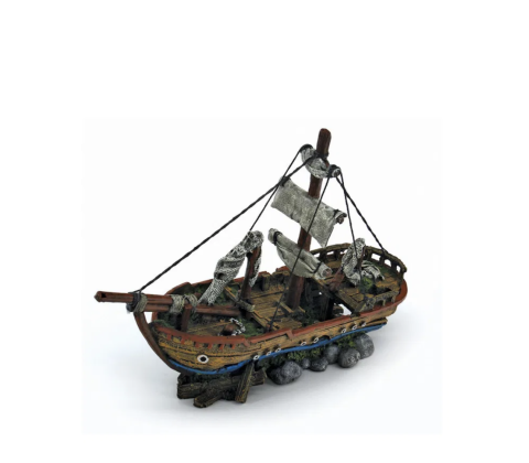 Skibsvrag m/sejl 39,5 x 14 x 27 cm.