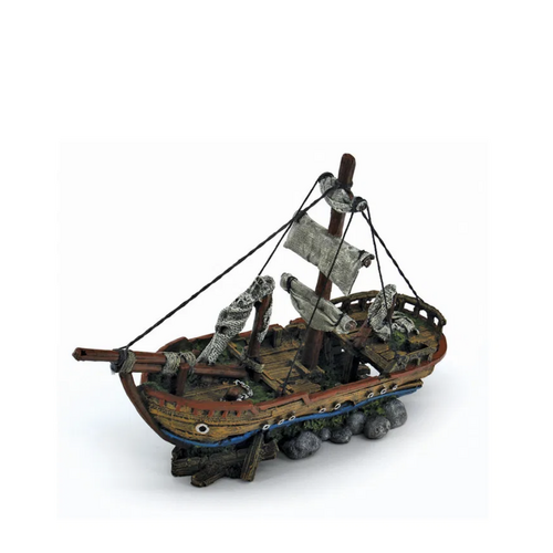 Skibsvrag m/sejl 39,5 x 14 x 27 cm.