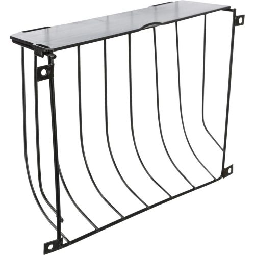 Høhæk med skruebeslag m. låg, metal, 22x16x6 cm, sort