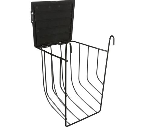 Høhæk til ophæng m. låg, metal, 13x18x12 cm, sort