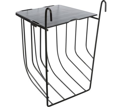 Høhæk til ophæng m. låg, metal, 13x18x12 cm, sort