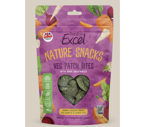 Burgess Excel Nature Snacks Veg Patch Bites 60g