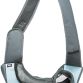 Sling front taske, 50 × 25 × 18 cm, lysegrå/lyseblå