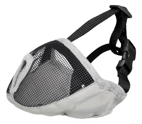 Muzzle for short-nosed breeds, polyester, XS–S: 23 cm, grey