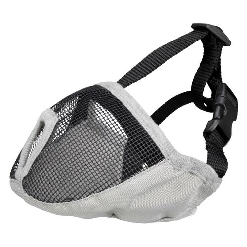 Muzzle for short-nosed breeds, polyester, XS–S: 23 cm, grey