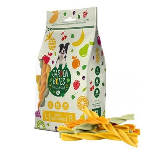 Garden Bites fruity dental swirls Mix 16cm, 15 stk