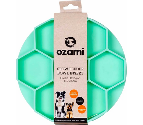 Slow Feeder Bowl Insert Green Hexagon