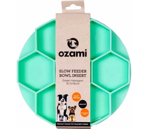 Slow Feeder Bowl Insert Green Hexagon