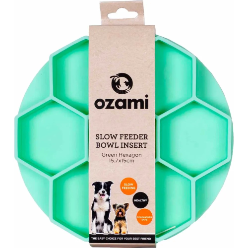 Slow Feeder Bowl Insert Green Hexagon