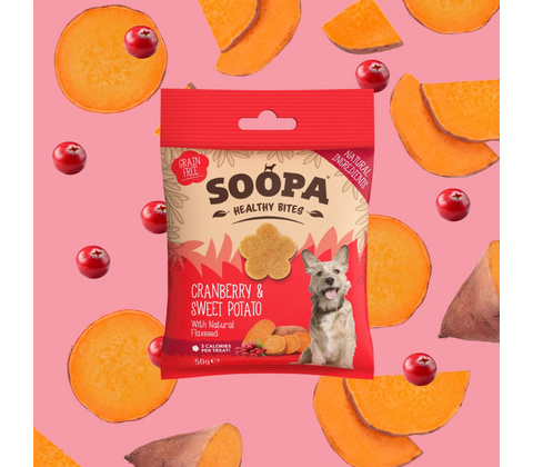 SOOPA Healthy Bites tranebær og sød kartoffel 50g
