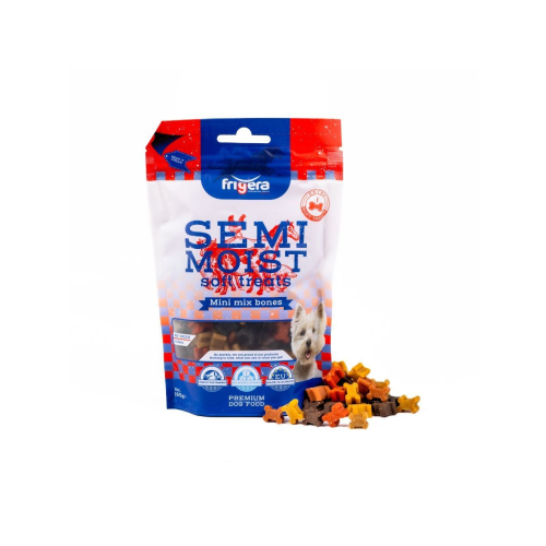 Frigera semi moist treats mini mix bones 165g,