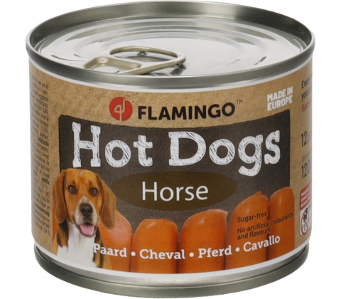 Flamingo hot dogs mini pølser m/ hest