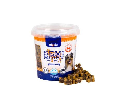 Frigera semi moist treats lam/ris 500g