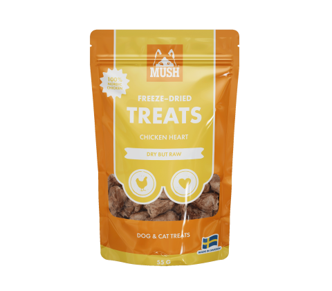 MUSH Frysetørret Treats Kyllingehjerte 55g
