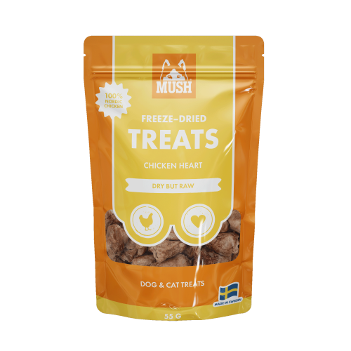 MUSH Frysetørret Treats Kyllingehjerte 55g