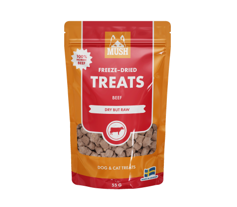 MUSH Frysetørret Treats Okse 55g
