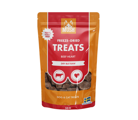 MUSH Frysetørret Treats Oksehjerte 50 g