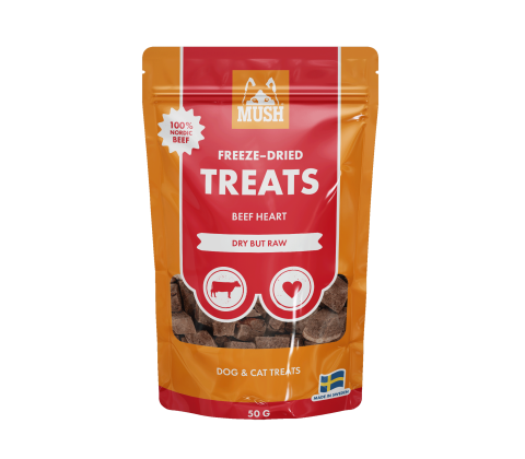 MUSH Frysetørret Treats Oksehjerte 50 g