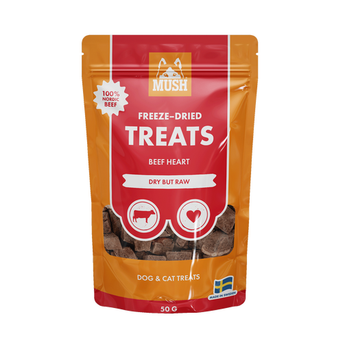 MUSH Frysetørret Treats Oksehjerte 50 g