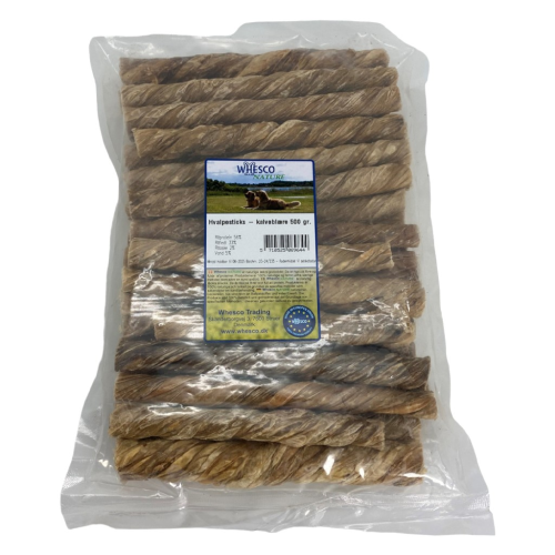 Whesco Hvalpesticks Kalveblære 500g