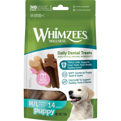 Whimzees Puppy Chew M/L til store hvalpe