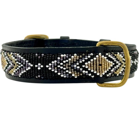 Kampuni håndlavet hundehalsbånd Kwa Uwepo S: 46x2,5 cm (Halsomkreds: 30-38 cm)