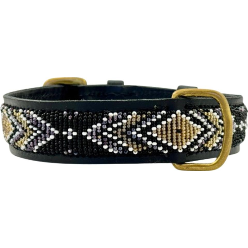 Kampuni håndlavet hundehalsbånd Kwa Uwepo S: 46x2,5 cm (Halsomkreds: 30-38 cm)