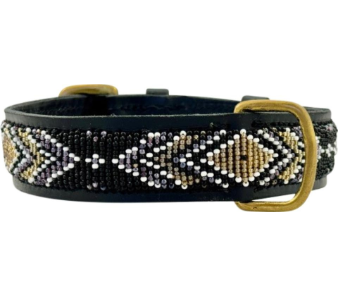 Kampuni håndlavet hundehalsbånd Kwa Uwepo S: 46x2,5 cm (Halsomkreds: 30-38 cm)