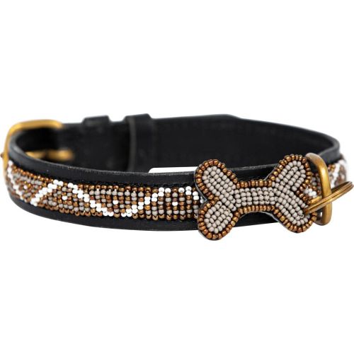 Kampuni håndlavet hundehalsbånd Skinny Kabaka L: 61x2,1 cm (Halsomkreds: 46-53 cm)