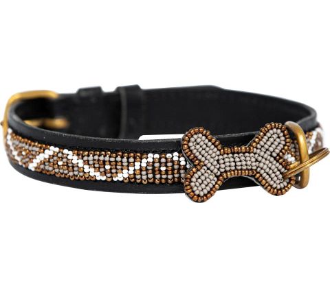 Kampuni håndlavet hundehalsbånd Skinny Kabaka L: 61x2,1 cm (Halsomkreds: 46-53 cm)