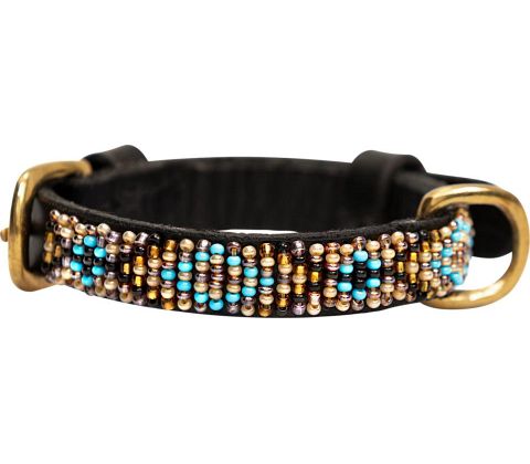 Kampuni håndlavet hundehalsbånd Micro Ombima Micro: turqoise 31x1,4 cm (Halsomkreds: 20-27 cm)