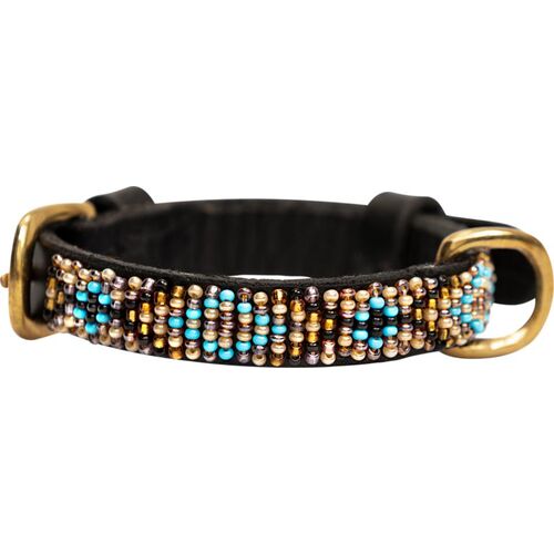 Kampuni håndlavet hundehalsbånd Micro Ombima Micro: turqoise 31x1,4 cm (Halsomkreds: 20-27 cm)