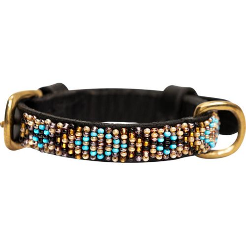 Kampuni håndlavet hundehalsbånd Micro Ombima Micro: turqoise 31x1,4 cm (Halsomkreds: 20-27 cm)