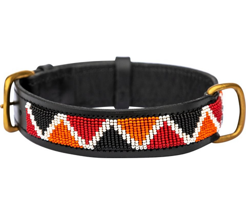 Kampuni håndlavet hundehalsbånd Himba L: 61 x 3,5 cm (Halsomkreds: 46-53 cm)