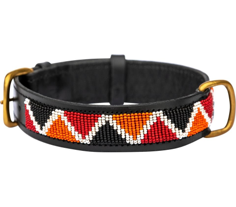 Kampuni håndlavet hundehalsbånd Himba L: 61 x 3,5 cm (Halsomkreds: 46-53 cm)