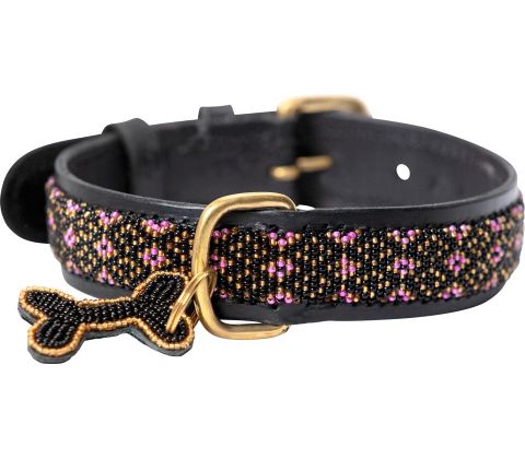 Kampuni håndlavet hundehalsbånd Faraja L pink: 61 x 3,5 cm (Halsomkreds: 46-53 cm)