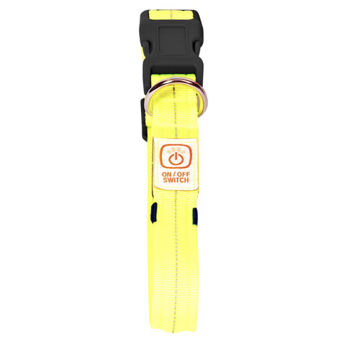 Flash LED halsbånd USB Nylon 40-50cm x 2,5 cm.