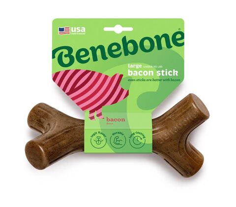 Benebone Stick tyggelegetøj med bacon-smag Medium: 16,8x9,4x9,4 cm (bxdxh)