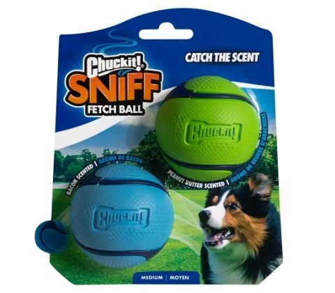 Chuckit Sniff fetch ball grøn/blå 2pk Medium