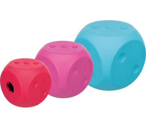 Snack terning, naturgummi, 5x5x5 cm, ass. farver
