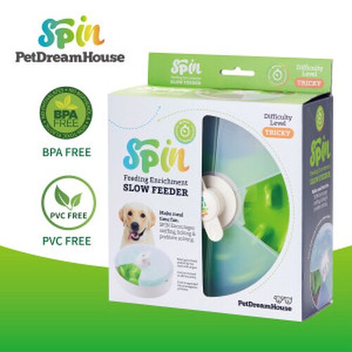 SPIN Interactive Feeder UFO Maze with Twister, Green Tricky