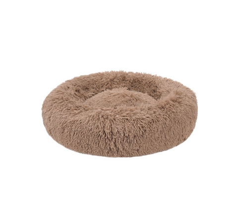 Fluffy hundeseng small brun 