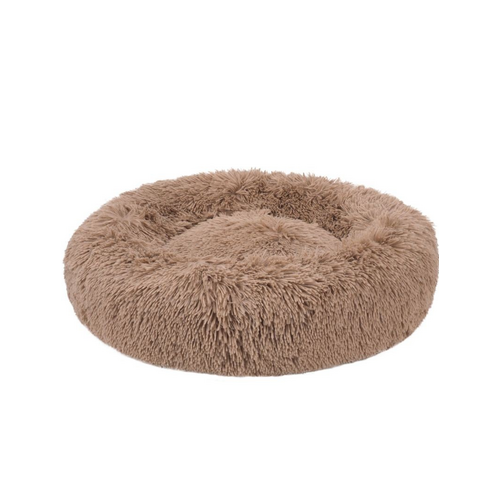 Fluffy hundeseng small brun 